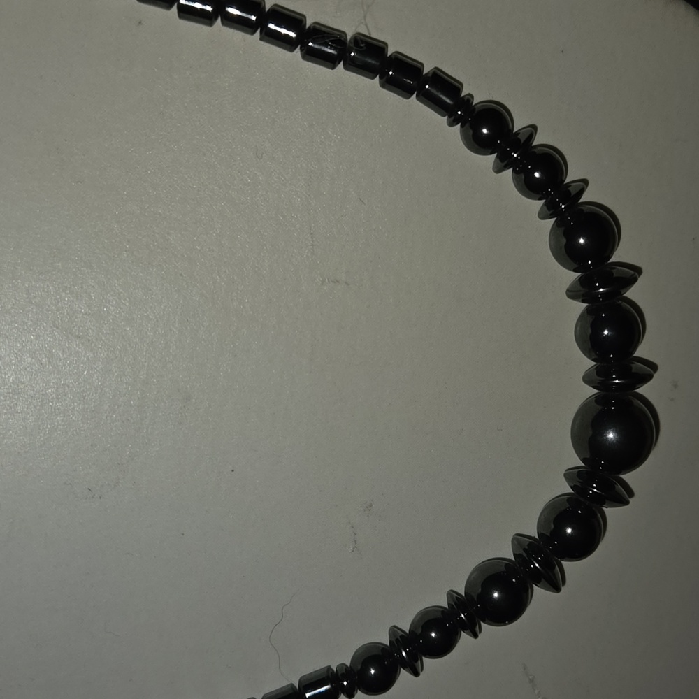 Elegant Black Hematite Beaded Necklace